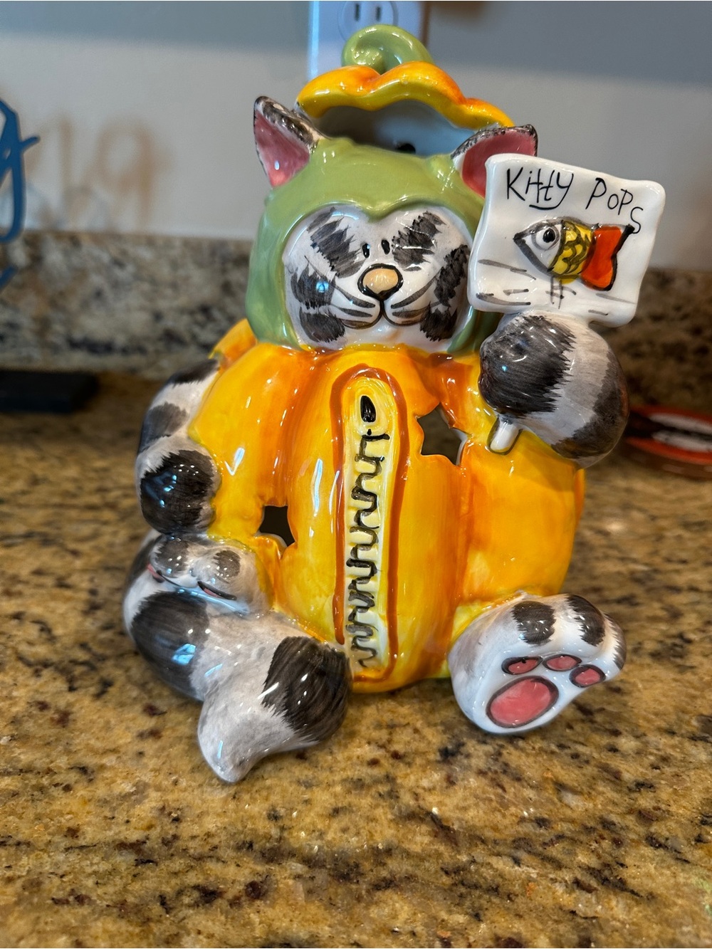 Heather Goldminc Blue Sky Halloween Cat Pumpkin Luminary 2015